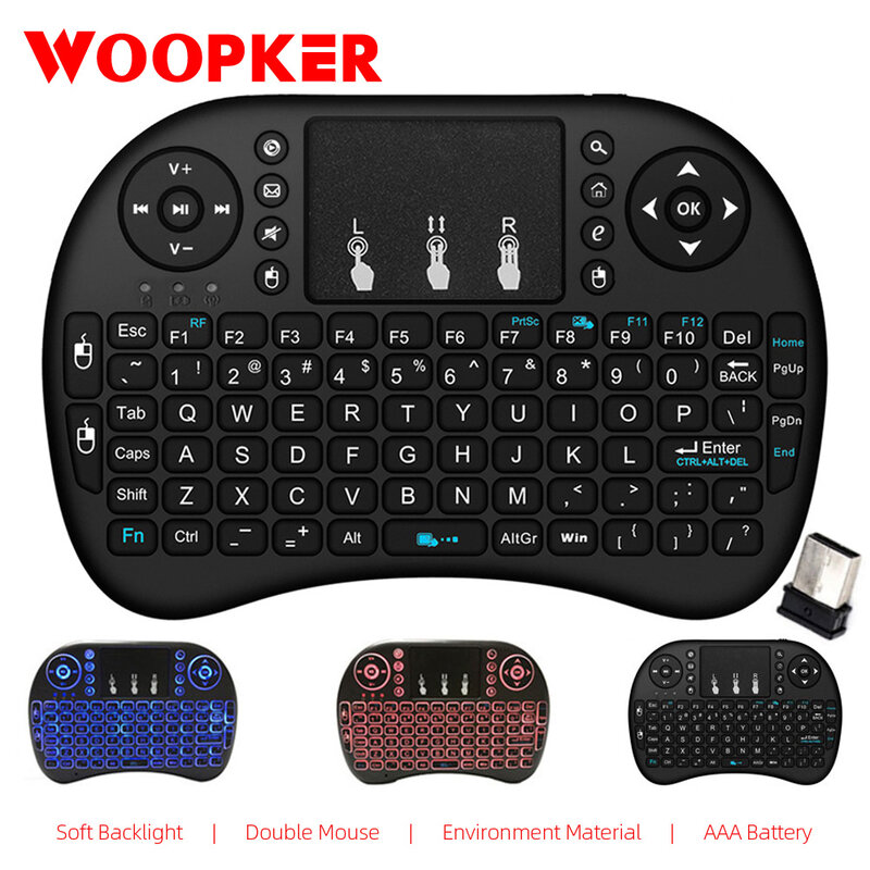 Backlit i8 Air Mouse Android TV Wireless Keyboard Touchpad Powered by AAA Battery for Smart TV BOX PC Gamepad Remote Control