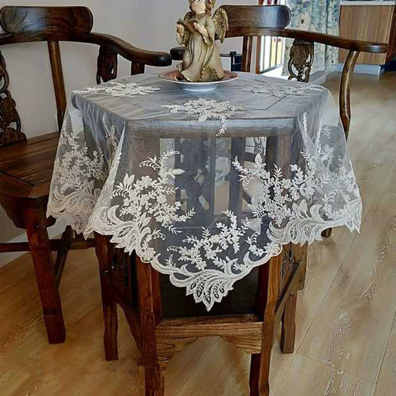 Variety Of European Embroidered Lace Tablecloth Coffee Tea Table Cover Christmas Wedding Banquet Party Decoration Mantel Nappe