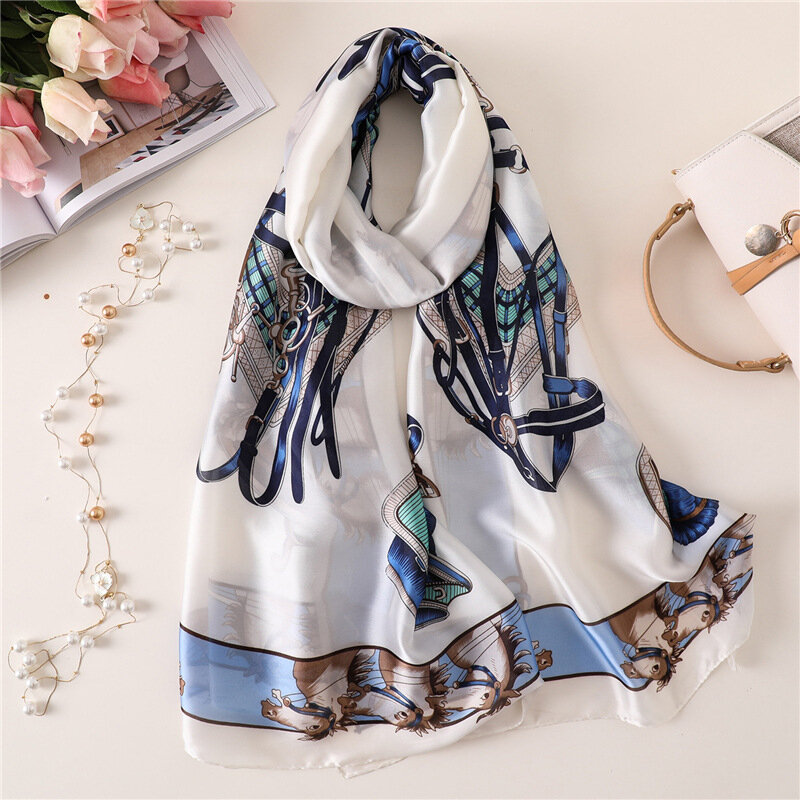 2022 nova sólida xadrez lenço de seda feminino longo pescoço cachecóis grande pashmina senhora foulard bandana inverno hijab xales e envoltórios