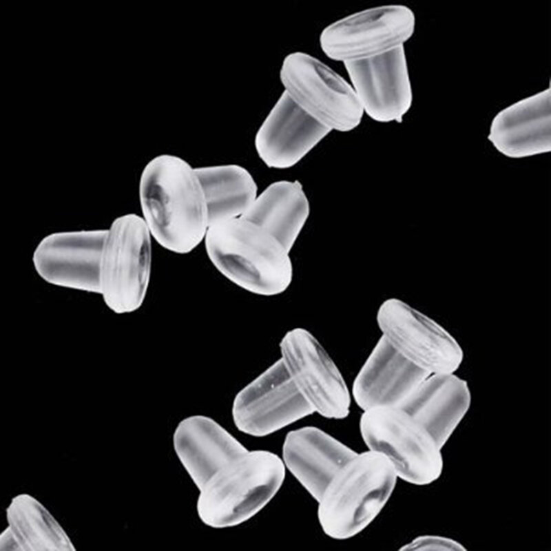 50 stücke/100 stücke Gummi Silikon Ohrring Verschluss Transparent Ohr Mutter Einstecken Ohrringe Sichert Haken DIY Schmuck Erkenntnisse Zubehör