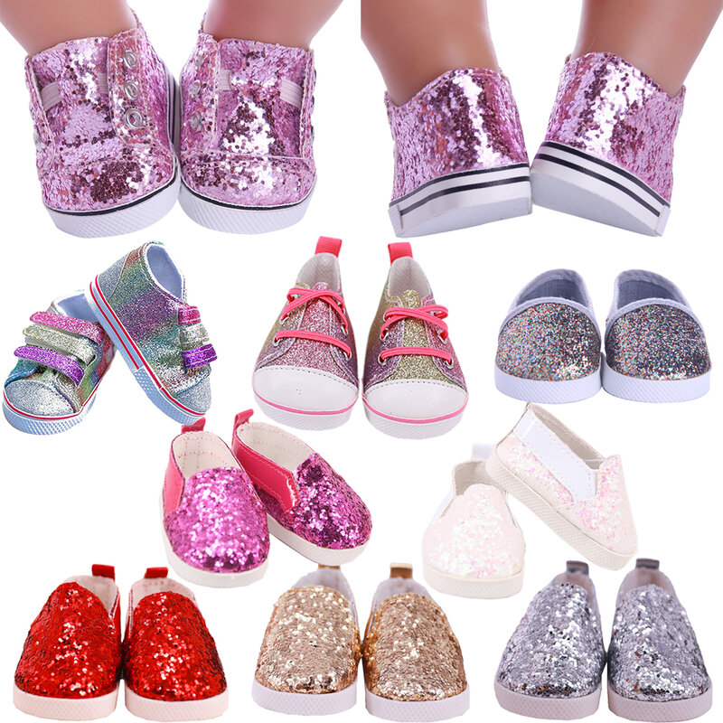 Sapatos Boneca para Bebê Nascido, Itens de Roupas e Acessórios, American Doll Girl Toy, Nenuco, Presente, 7 cm, 43 cm