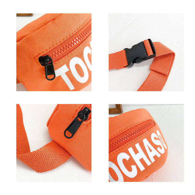 New Kids Korean Shoulder Fanny Pack Letters Printing Children's Chest Bag All-match Fashion Messenger Bag Waist Belt Bags