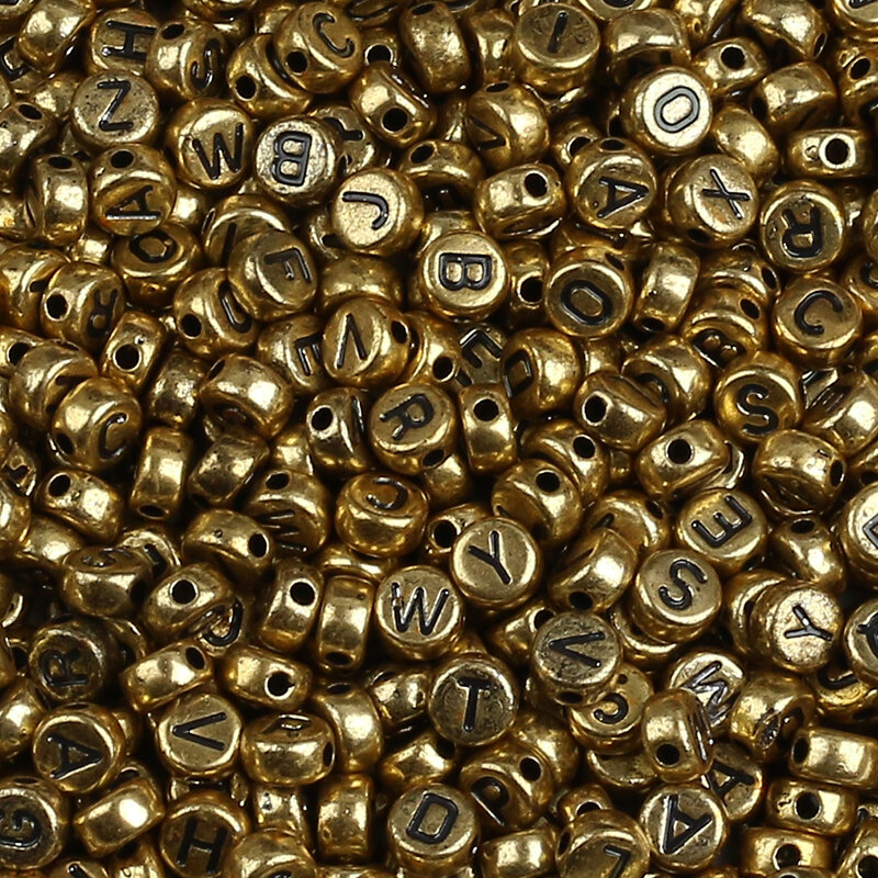 Perles rondes et plates avec lettres en acrylique, Cube numérique, pour la fabrication de bijoux, collier, Bracelet, bricolage