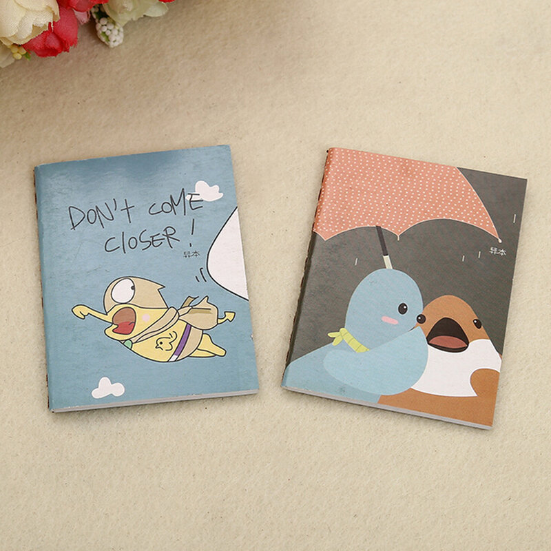 1/2/5Pcs Cartoon Image Notebook 20Pages Vintage Retro Notepad Book For Kids Korean Stationery 8*6cm