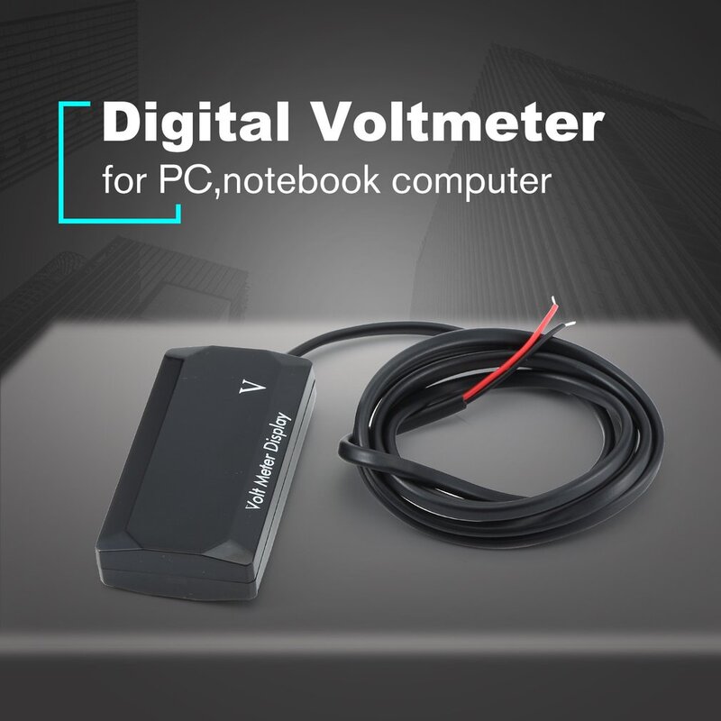 DC12V Mini Digital LED Panel โวลต์แรงดันไฟฟ้า Meter Tester การป้องกันการเชื่อมต่อย้อนกลับโวลต์มิเตอร์สำหรับรถจักรย...