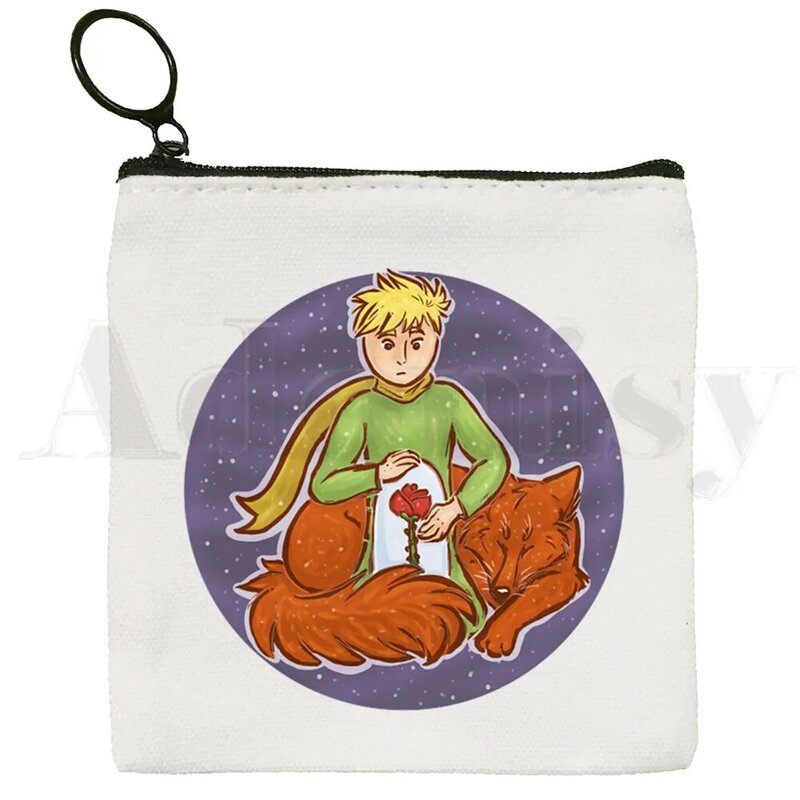 Little Prince Art Beautiful Retro Pretty Cute Bag Coin Purse Storage Small Bag Card Bag Key Bag Coin Clutch Bag Zipper Key Bag