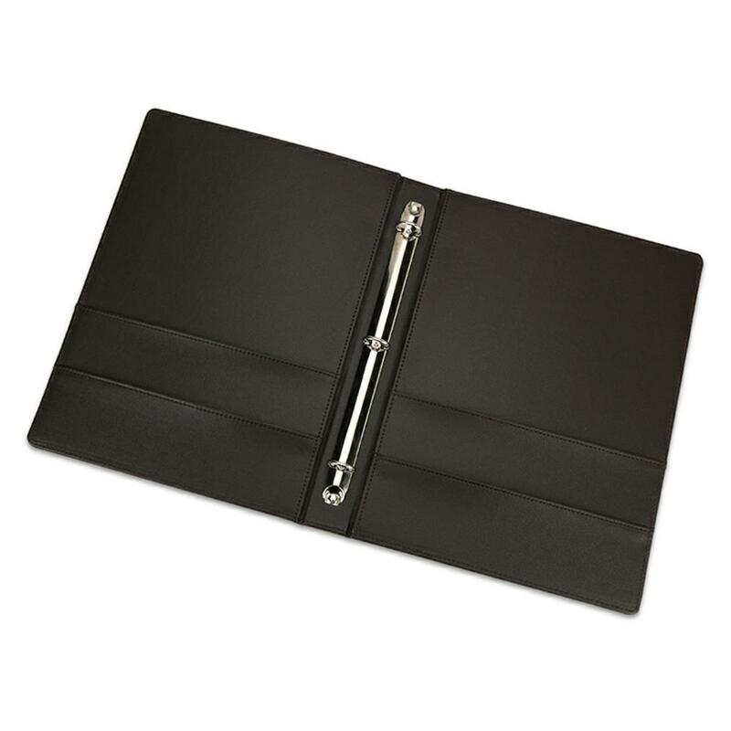Kingfom-Classeur à anneaux en papier en cuir PU, dossier à 3 anneaux avec poche, porte-documents A4