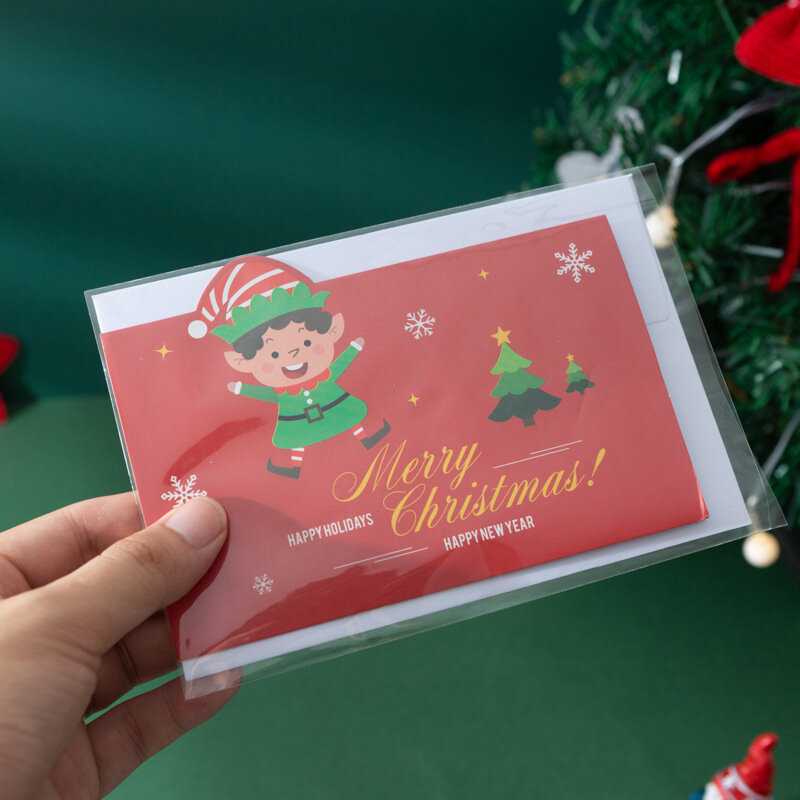 Santalacusグリーティングカードかわいい雪だるまクリスマスグリーティングカードポストカード学生学校文房具新年クリスマスギフト