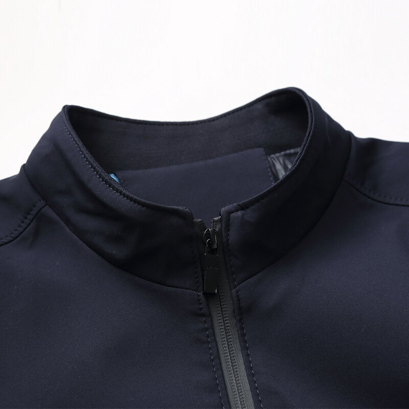 Nowa dostawa na wiosnę styl mężczyźni Boutique kurtka płaszcz Business Casual solidna stójka męska zamki kurtka ubrania rozmiar L-4XL