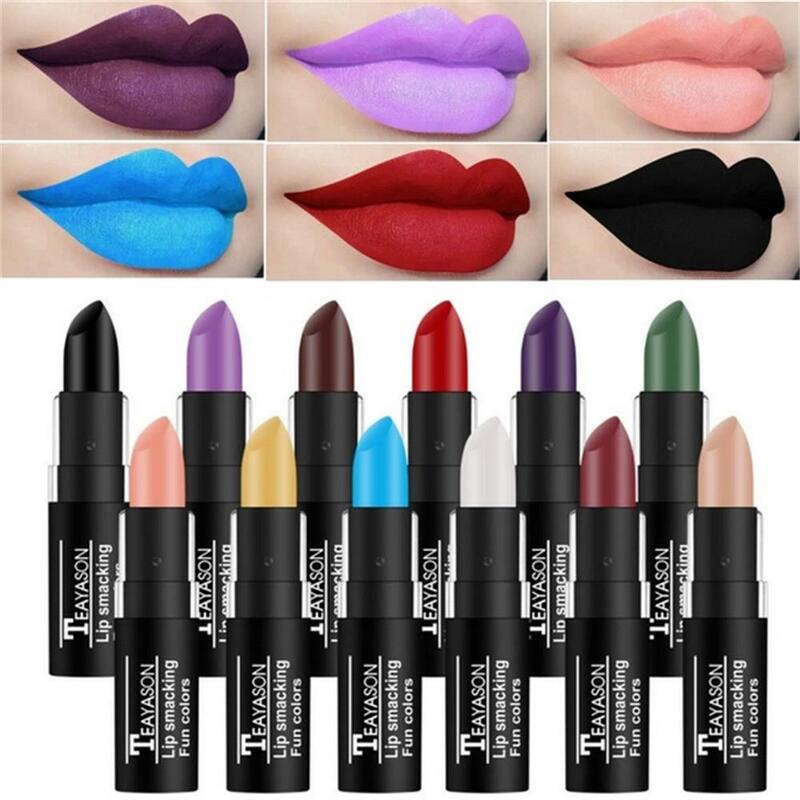 Waterproof Velvet Matte Lipstick, pigmento duradouro, nu, roxo, preto, luxo, festa de Halloween, lábios maquiagem, cosméticos, venda quente