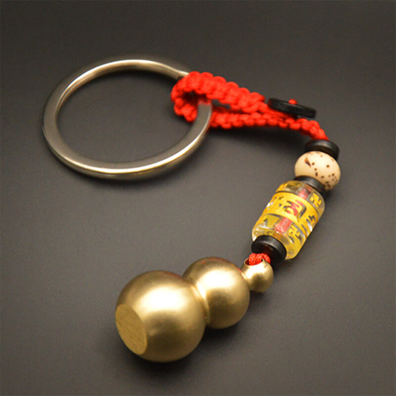 Fengshui Cinque imperatore di denaro fortunato del pendente di chiave di rame zucca pendente di rame puro piccolo ciondolo zucca