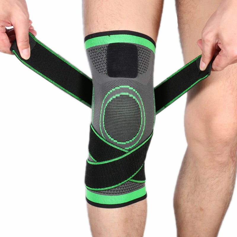 Bandagem protetora de pressão do joelho, suporte elástico para joelho, protetor para fitness e esportes, corrida, 1 peça