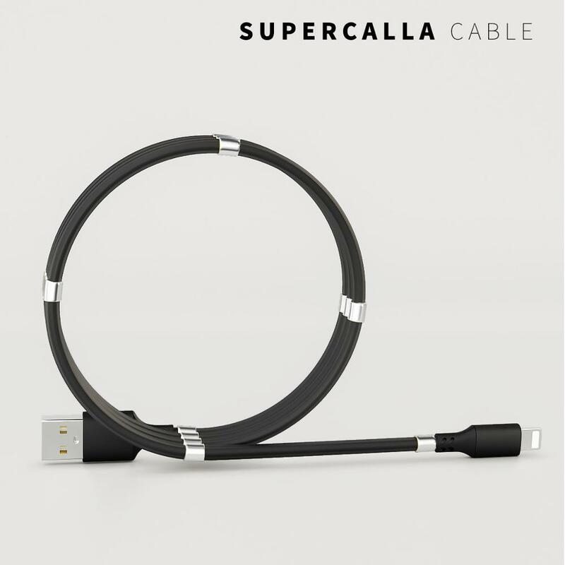 SuperCalla 충전 케이블 자기 장난감 흡수 나노 데이터 충전 케이블 재 설계 된 흰색 검정색