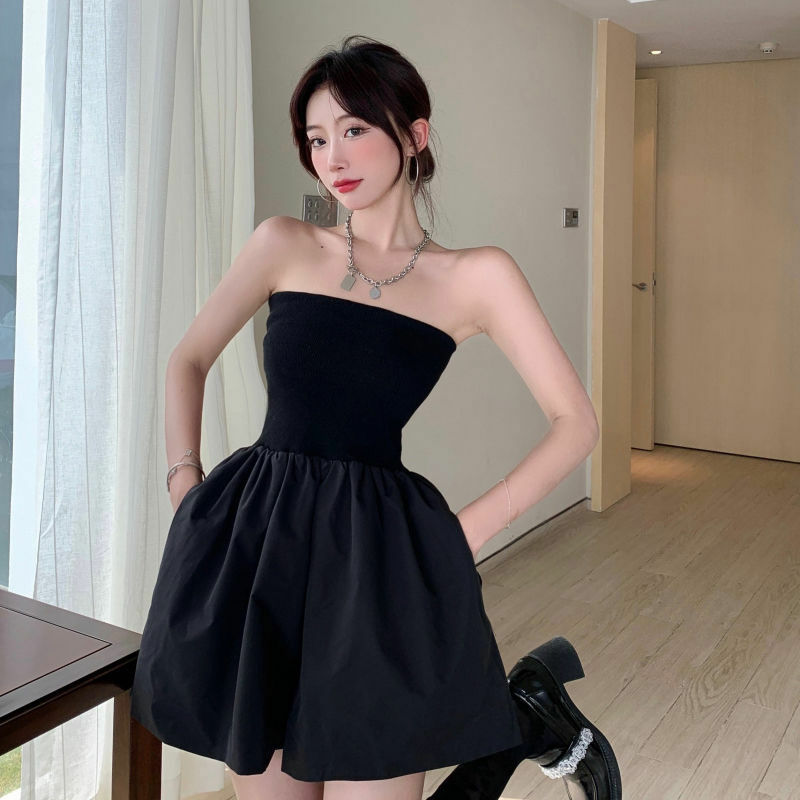Romper Wanita Seksi Wanita Musim Panas Tanpa Lengan Pakaian Pantai Kasual Lebar Kaki Semua Cocok Liburan Kantong Desain Pinggang Tinggi Korea Chic