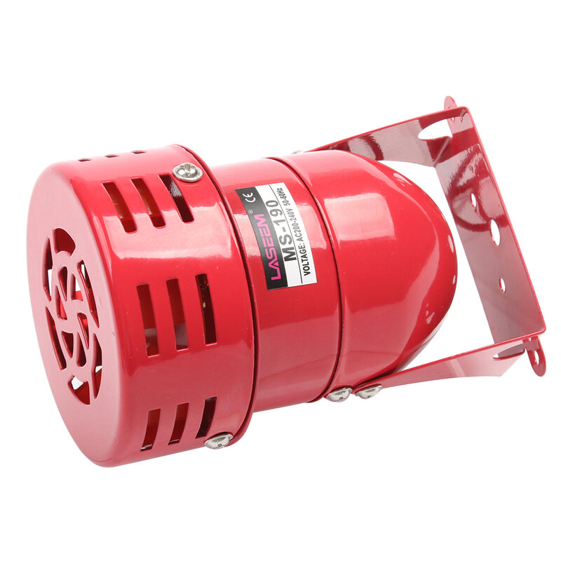 Mini sirena de Motor de Metal rojo, alarma Industrial, sonido, protección eléctrica contra robo, MS-190, 12V, 24V, CC 220V, CA 110V