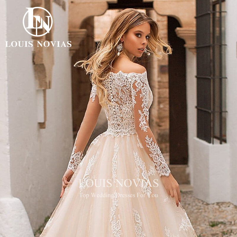 LOUIS NOVIAS suknia ślubna syrenka 2023 nowoczesny odpinany pociąg z bluza z długim rękawem aplikacje suknia ślubna Vestidos De Novia