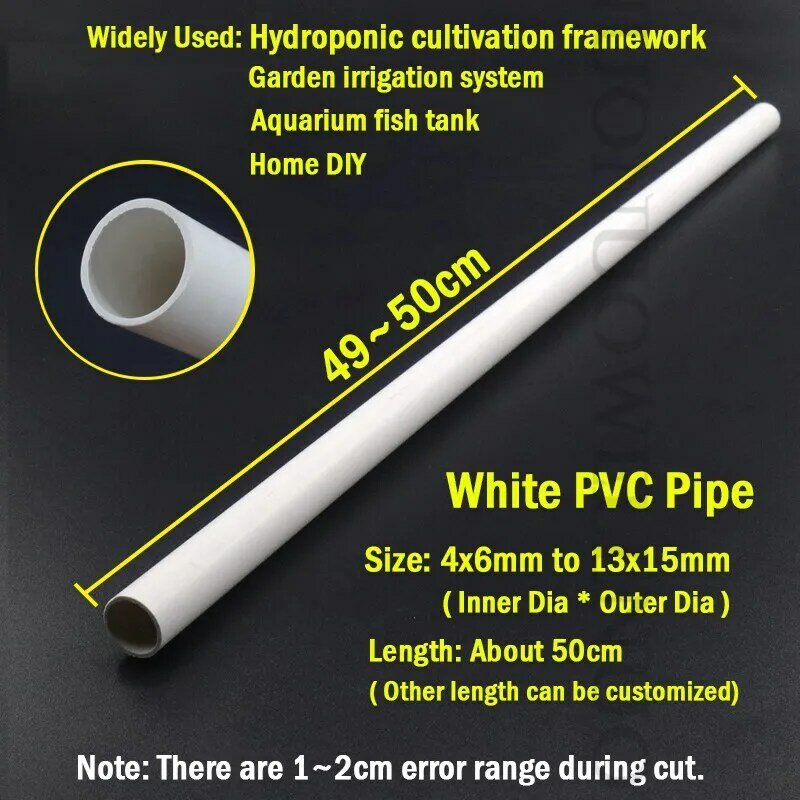 2 pezzi lunghezza 50cm O.D 6 ~ 15mm bianco PVC tubo giardino irrigazione raccordi casa appendiabiti scarpiera strumenti fai da te accessori fatti a mano