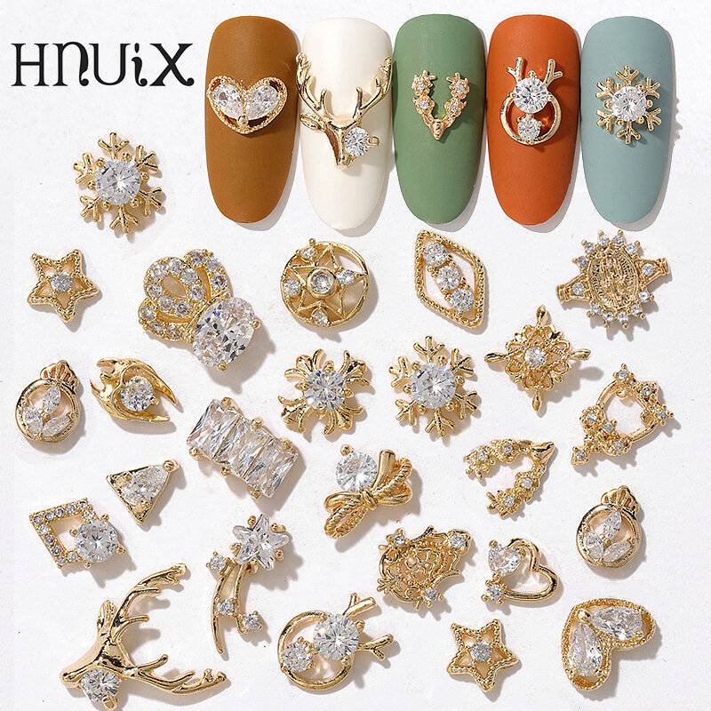 HNUIX 2 pieces water drop Crystal Dangle Chain Charms Nail Jewelry Decorations  luxury Zircon Crystal Rhinestones For Nails