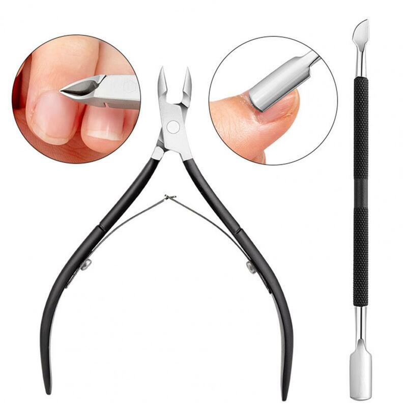 1 zestaw profesjonalny trymer do usuwania skórek Pusher nożyczki cążki do skórek ze stali nierdzewnej Cutter Clipper Pedicure narzędzia do Manicure