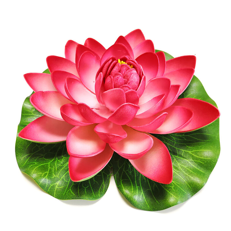 1 pz simulazione Lotus fiori galleggianti ninfea stagno decorazione serbatoio pianta fiori di loto artificiale fiori galleggianti Decor
