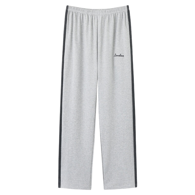 Pijamas de algodón para hombre, pantalones largos de estilo japonés, cintura elástica simple, informales, talla grande 5XL, color puro, para dormir en casa