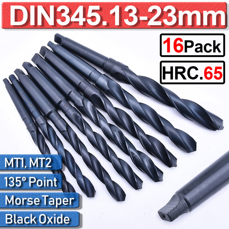 13-23mm Black Oxide Morse Taper Drill Bit Metric Size Morse Taper Shank Twist Drill Bits For Wood Plastic Metal Drilling D30
