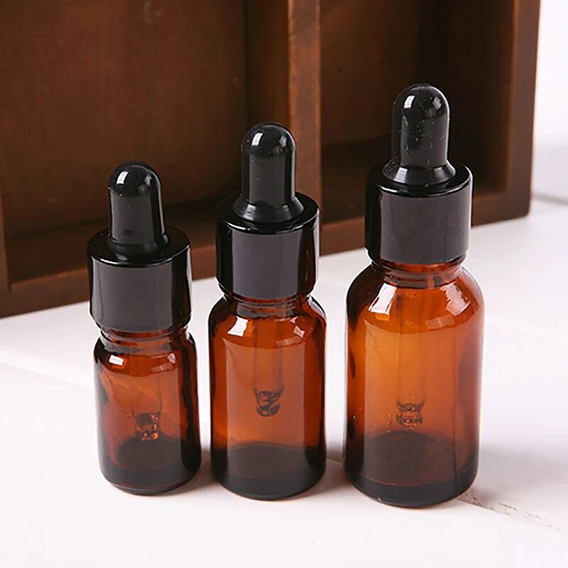 Minyak Atsiri Botol 5Ml-100Ml Mini Amber Kaca Cair Reagen Pipet Botol Eye Dropper Kosong