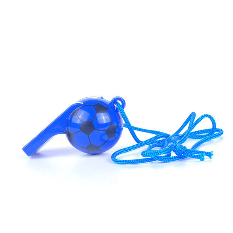 Mini plástico multifunções apito com corda, presentes das crianças, cor aleatória, criança, futebol, futebol, rugby, cheerleading, 5pcs