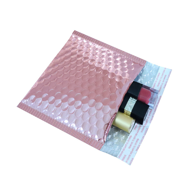 Loja de plástico bolha metálica, saco para postais com vedação automática, uso para presente, revestimento interno, 15x13cm, 10 unidades