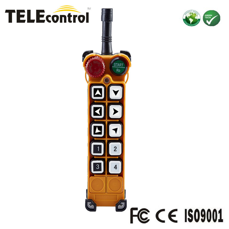 Controle remoto de rádio industrial sem fio telecontrol 10 botões de empurrar de velocidade única transmissores