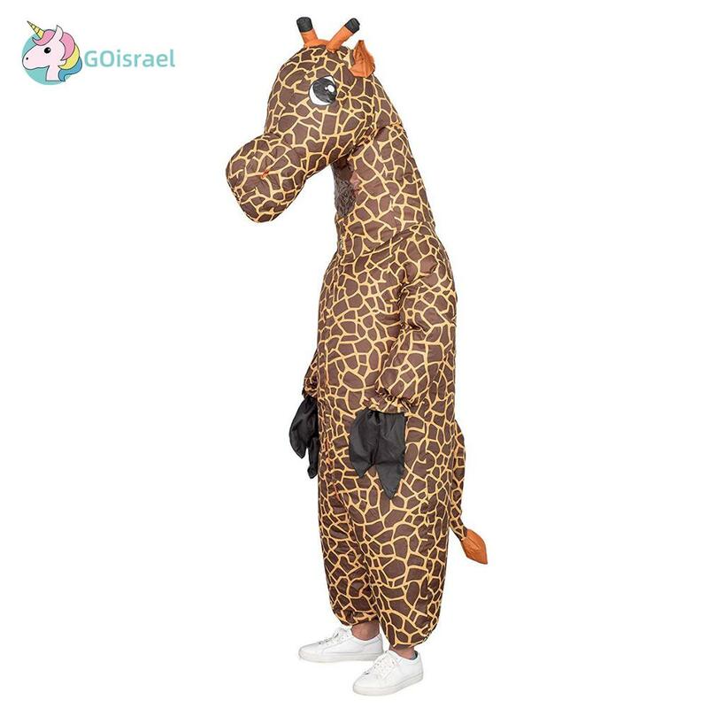 Giraffe Halloween Carnival inflatable costume animal women men adult  cosplay onesie mascot Purim holiday party  jumpsuit