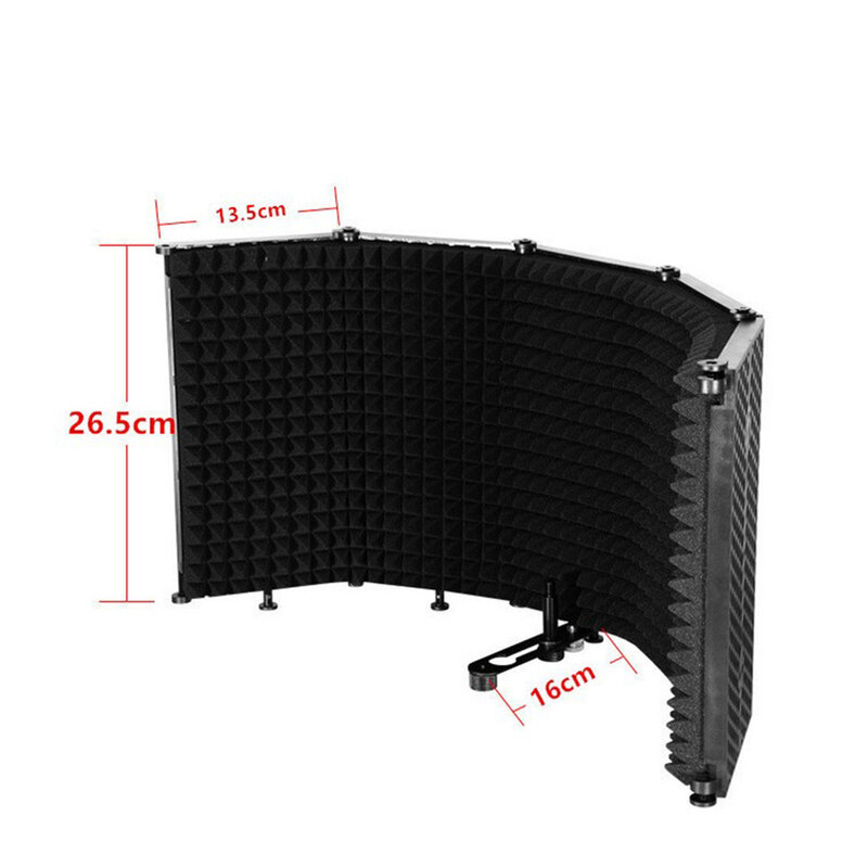 Portable Vocal Booth Adjustable Microphone Shield Isolation Reflection Filter 5 Panel Design for Recording Sound Broadcast