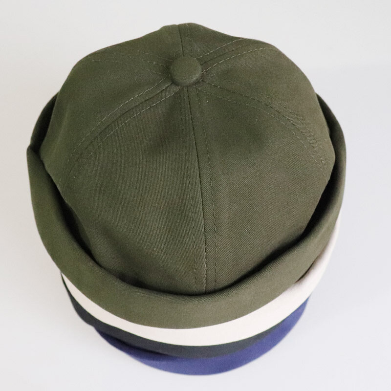 Chapéu de algodão de cor sólida para homens chapéu de marinheiro selvagem chapéu de marinheiro flanging retro fora do senhorio chapéu masculino menino yuppie causal hat