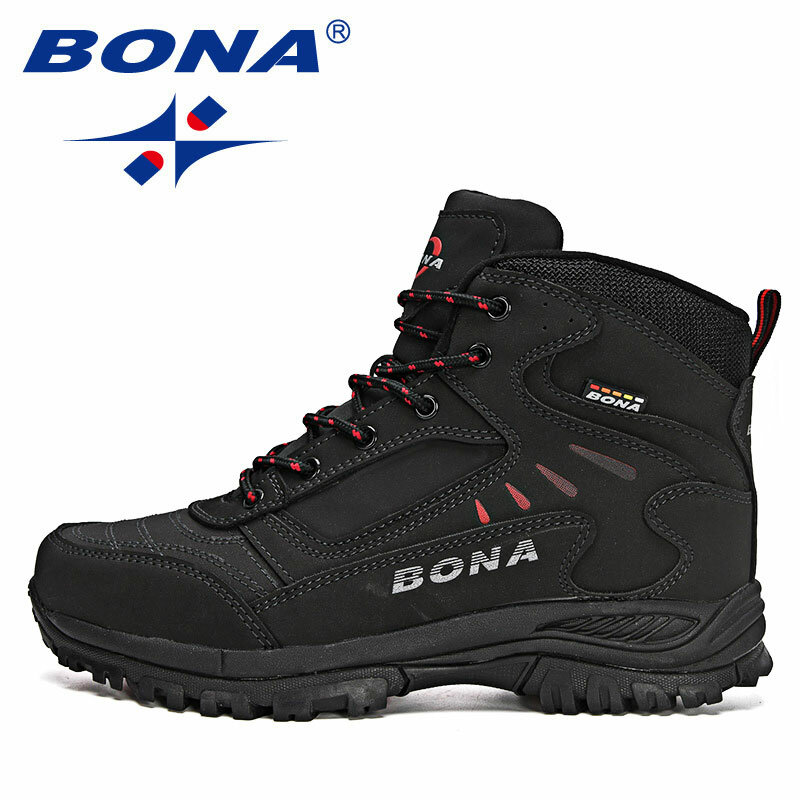 BONA 2022 новые дизайнерские брендовые зимние плюшевые ботинки мужские теплые ботильоны для снега мужские высококачественные кожаные кроссовки для активного отдыха Mansculino
