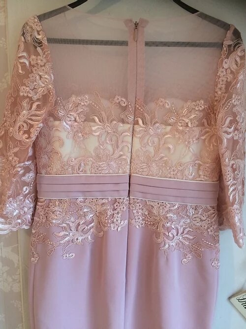 خياط متجر مخصص اللون الوردي فستان الدانتيل أم فستان عروس فستان الزفاف أم العروس الزي الرسمي