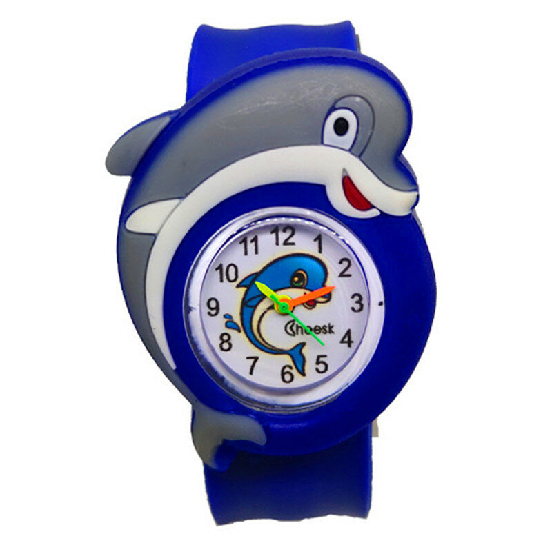 Dropship การ์ตูน Dolphin Slap นาฬิกาเด็กกีฬาควอตซ์ชายหญิงนาฬิกาเด็กคริสต์มาสของขวัญ Reloj Hombre นาฬิกา Relogio