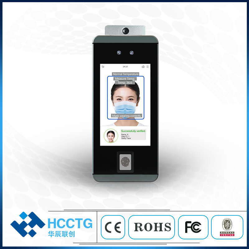 Temperature measurement face recognition thermometer time attendance HKS-60TD
