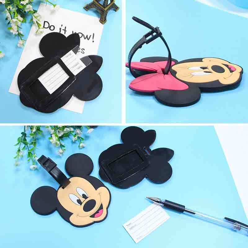 Travel Accessories Cartoon Mickey Minnie Luggage Tag Silica Gel Suitcase ID Addres Holder Baggage Boarding Tag Portable Label