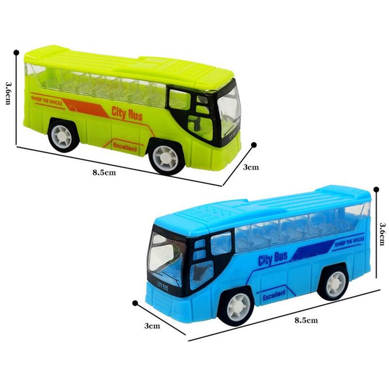 لعبة نموذج حافلة المدينة القابلة للسحب للأطفال ، محاكاة صغيرة ، صغيرة ، محمولة ، كرتون ، بلاستيك ، لغز ، سيارة ، لعب ، ألوان عشوائية