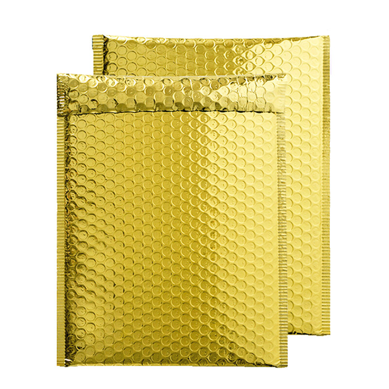 50PCS Oro Metallizzato Bolla Mailer Foglio di Sacchetti di Bolla Alluminato Borse Postali sacchetti di Cerimonia Nuziale di Regalo di Imballaggio Buste Imbottite
