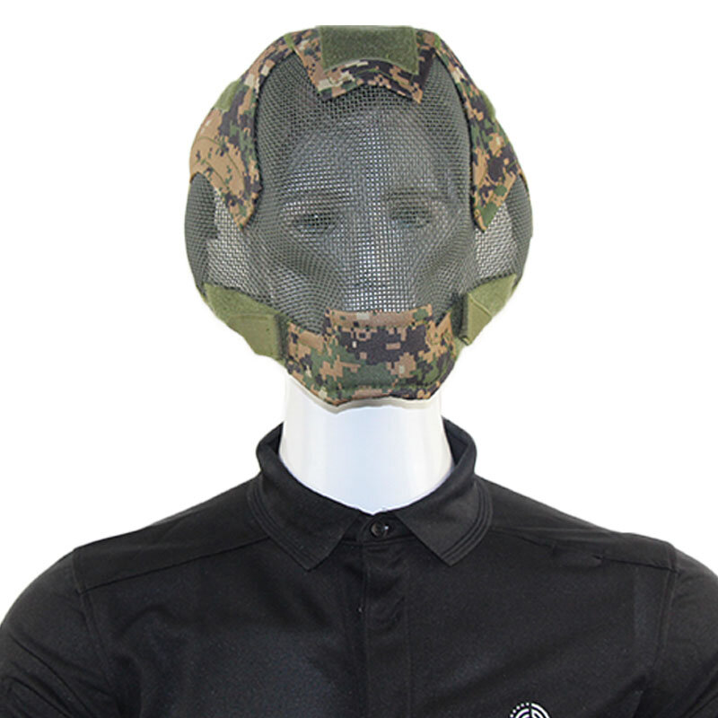 Airsoft máscara facial completa jogo de guerra malha de aço máscara protetora cabeça cheia proteção equipamento engrenagem paintball