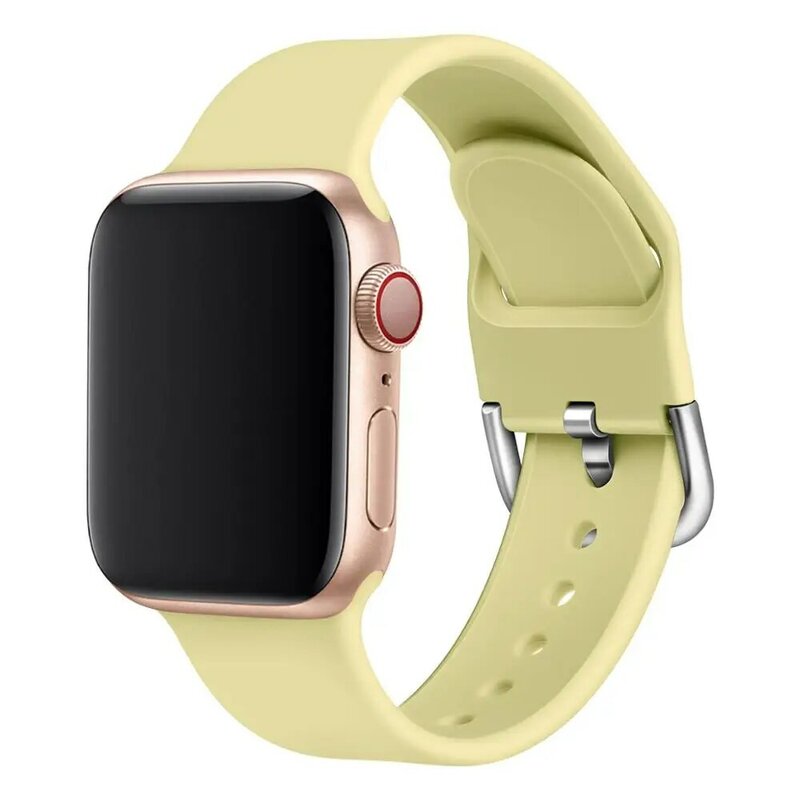 Correa de silicona para Apple Watch, banda de 42mm, 38mm, 44mm y 40mm, pulsera para Apple Watch Series SE/6/5/4/3/2/1 81007