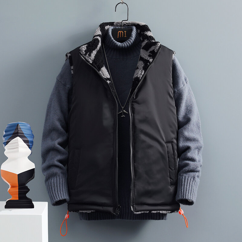 Chaleco acolchado de algodón para hombre, chaqueta sin mangas, informal, grueso, Abrigos de moda, otoño e invierno, novedad de 2021