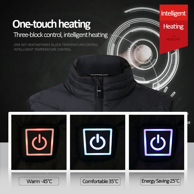 Chaleco calefactor infrarrojo USB para hombre y mujer, chaqueta térmica eléctrica para exteriores, ropa deportiva para senderismo, invierno, novedad