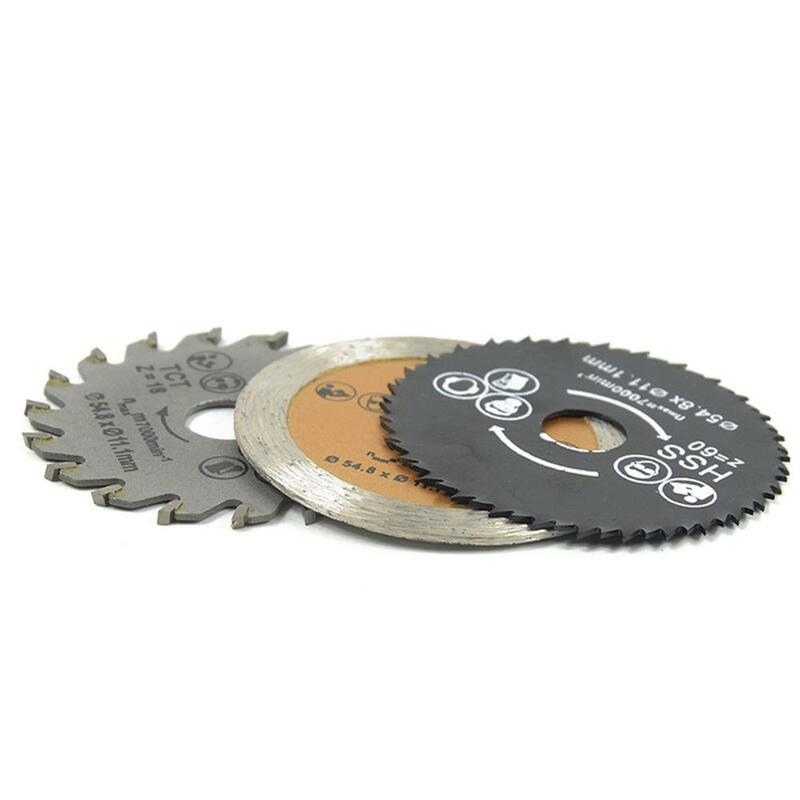 Mini hoja de sierra Circular de Metal, plástico, cerámica, corte de madera, carpintería, 1/3 piezas de diámetro, 54,8mm