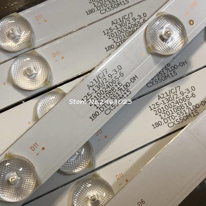 Strip LED untuk LE-5517UDSL LT-55NU57A SN055LSV59-AMF LE140S1UHD 55PA500T 55PA505E CX55D15L-ZC21A-05