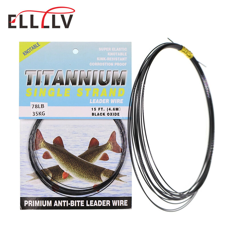 • 15ft/4.6m linea di Leader per la pesca in titanio nichel resistente alla maglia per pesca al tonno con luccio di acqua salata