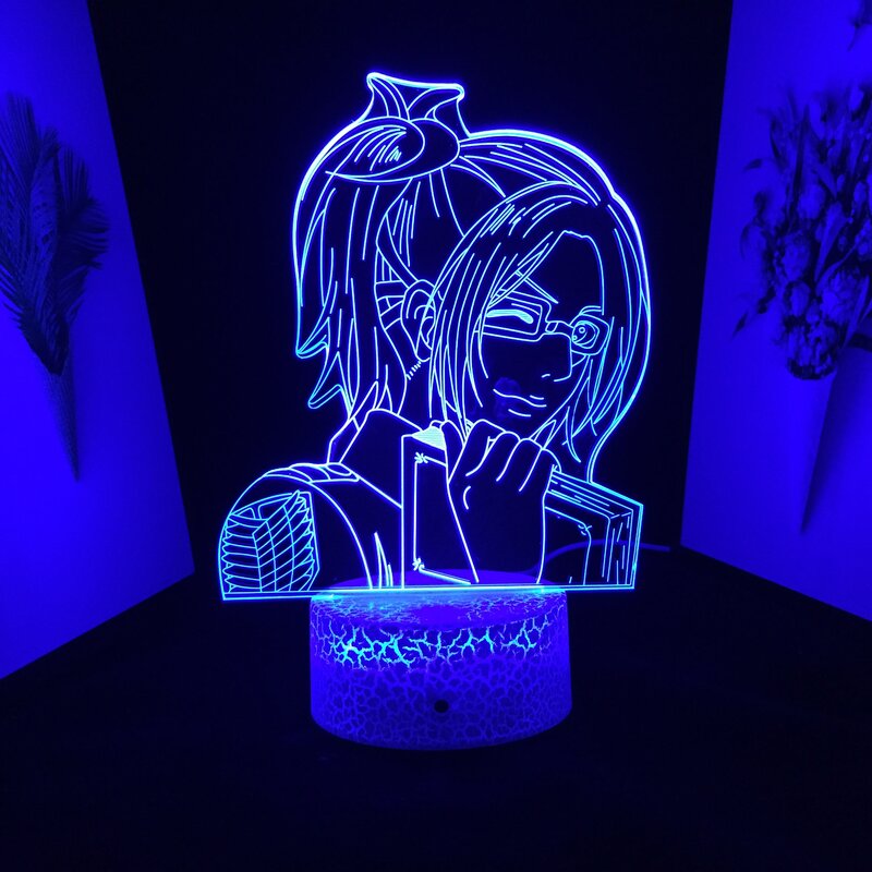 Ataque no Titan Hange Zoe 3D Luz Anime Lâmpada para Home Decor Presente de Aniversário Manga Ataque em Titan LED Night Lamp Dropshipping