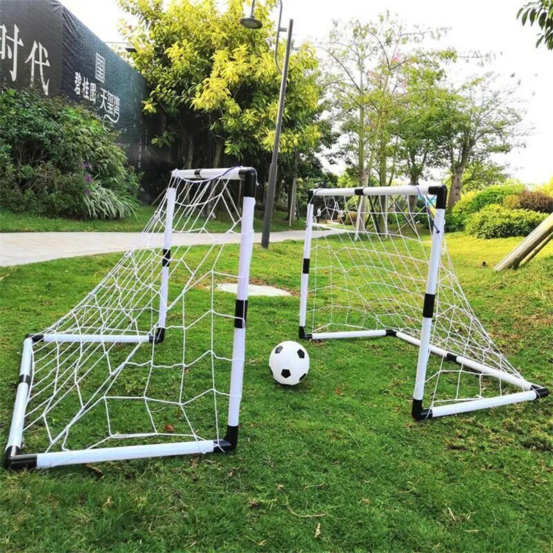 2In1 كرة قدم مصغرة كرة القدم الكرة هدف للطي آخر صافي مضخة الاطفال الرياضة ألعاب داخلية في الهواء الطلق لعب الاطفال معدات التدريب الرياضية