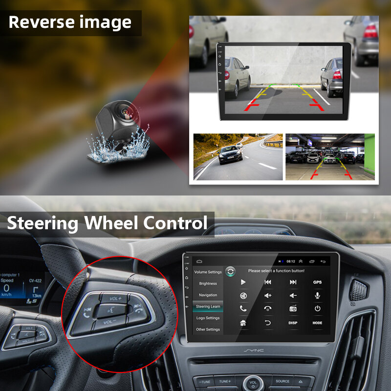VTOPEK 9/10 "Android 9.0 2din Radio samochodowe Multimidia odtwarzacz wideo nawigacja GPS Stereo WiFi jednostka główna Bluetooth FM z kamerą